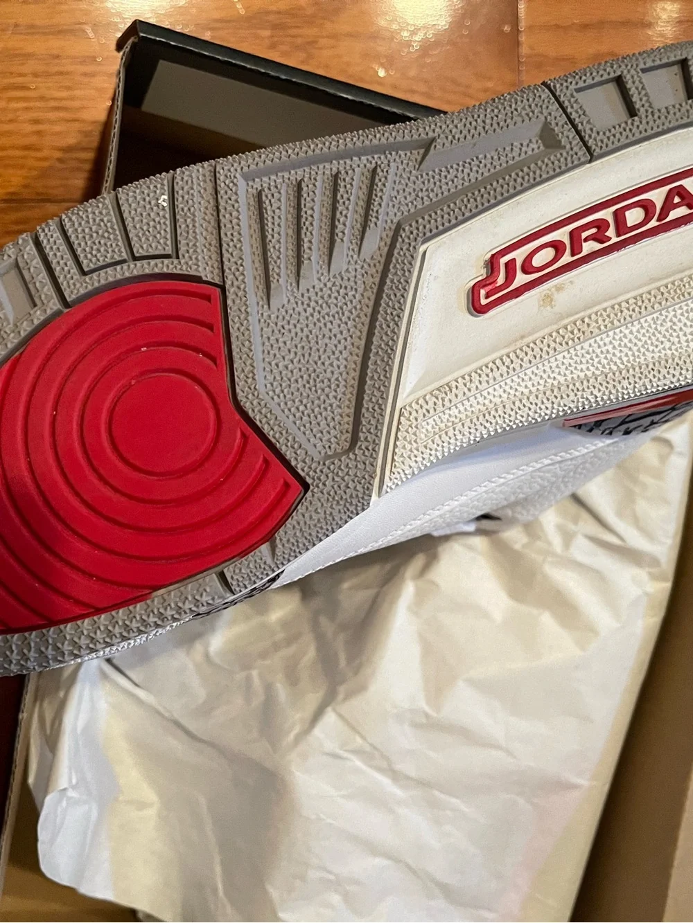 Jordan Kids White and Red Sneakers with Grey Elephant Print